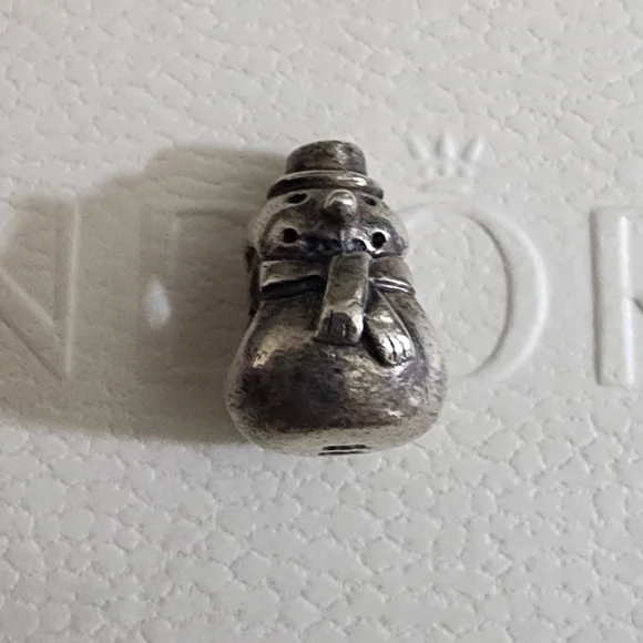 Authentic Pandora Snowman Charm ALE Sterling Silver Charm - Picture 4 of 7
